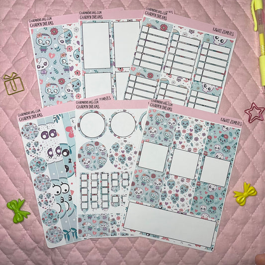 Kawaii Zombies Planner Sticker Kit