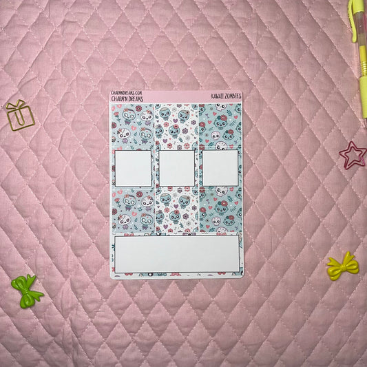 Kawaii Zombies Planner Sticker Kit
