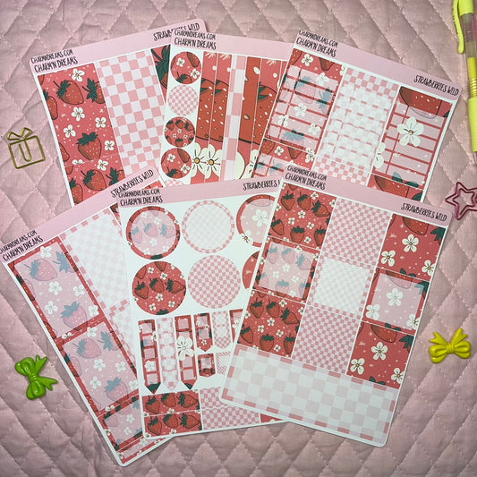 Strawberries Wild Planner Sticker Kit