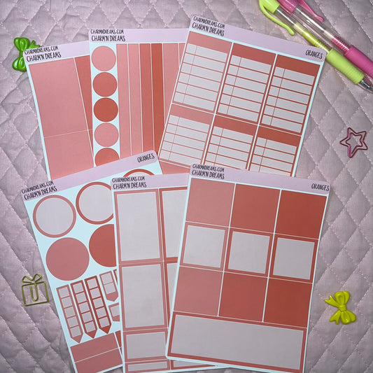 Orange Planner Sticker Kit