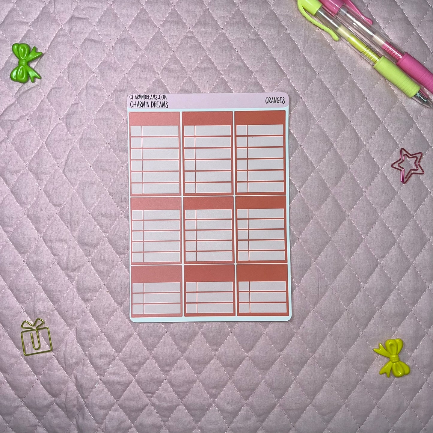 Orange Planner Sticker Kit