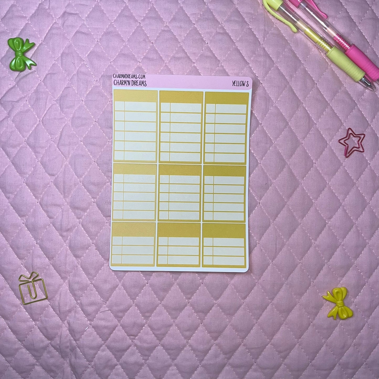Yellow Planner Sticker Kit