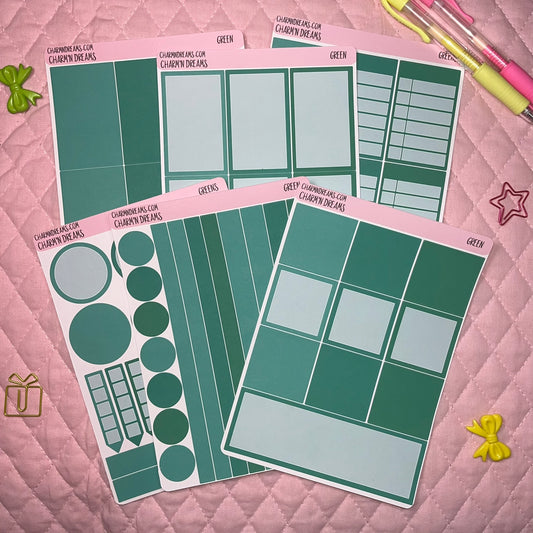 Green Planner Sticker Kit