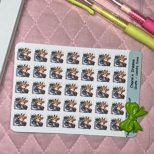 Giraffe Laundry Icon Planner Stickers