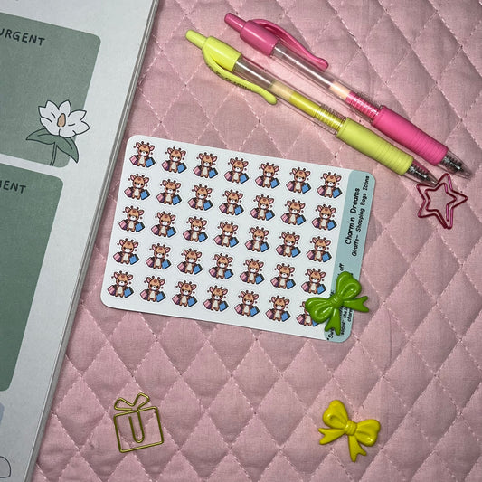 Giraffe Shopping Bags Icon Planner Stickers