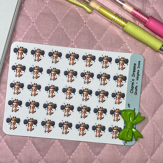 Giraffe Weights Icon Planner Stickers