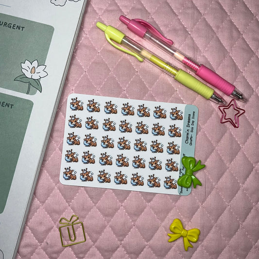 Giraffe Sick Day Icon Planner Stickers