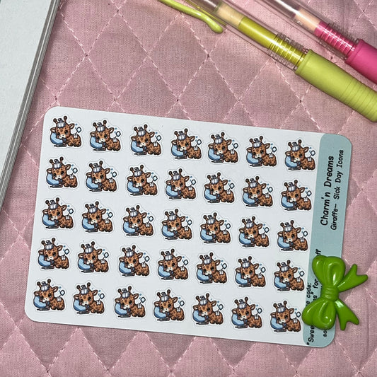 Giraffe Sick Day Icon Planner Stickers