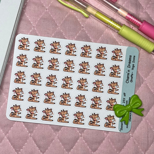 Giraffe yoga Icon Planner Stickers