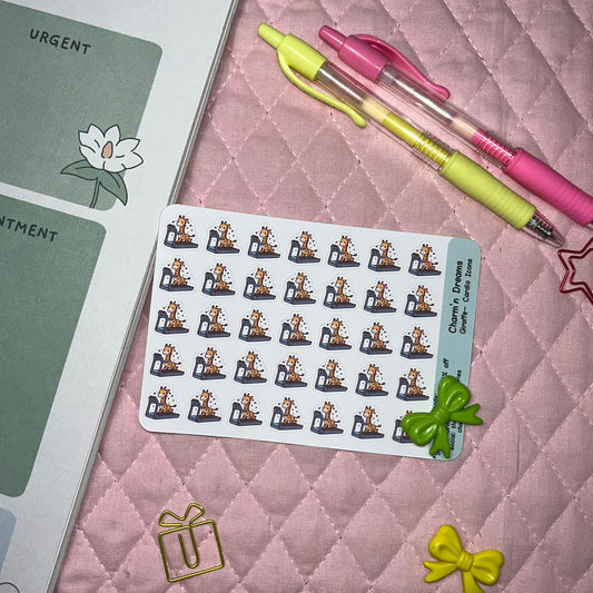 Giraffe Cardio Treadmil Icon Planner Stickers