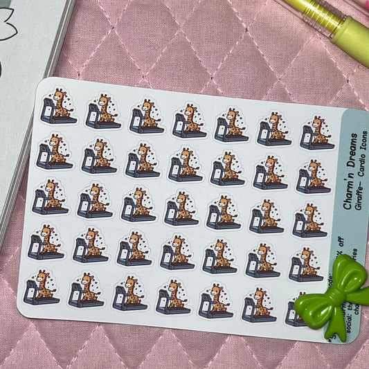 Giraffe Cardio Treadmil Icon Planner Stickers