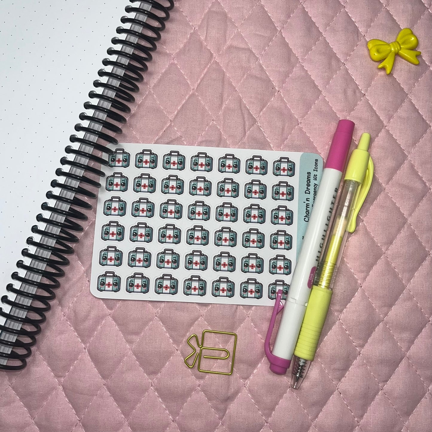 Medical Emergency Kit Icon Planner Stickers