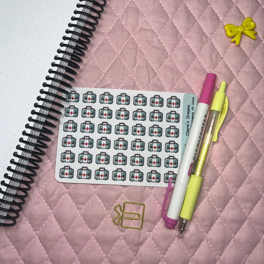 Medical Emergency Kit Icon Planner Stickers