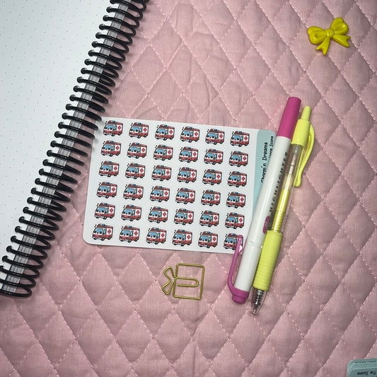 Medical Ambulance Icon Planner Stickers