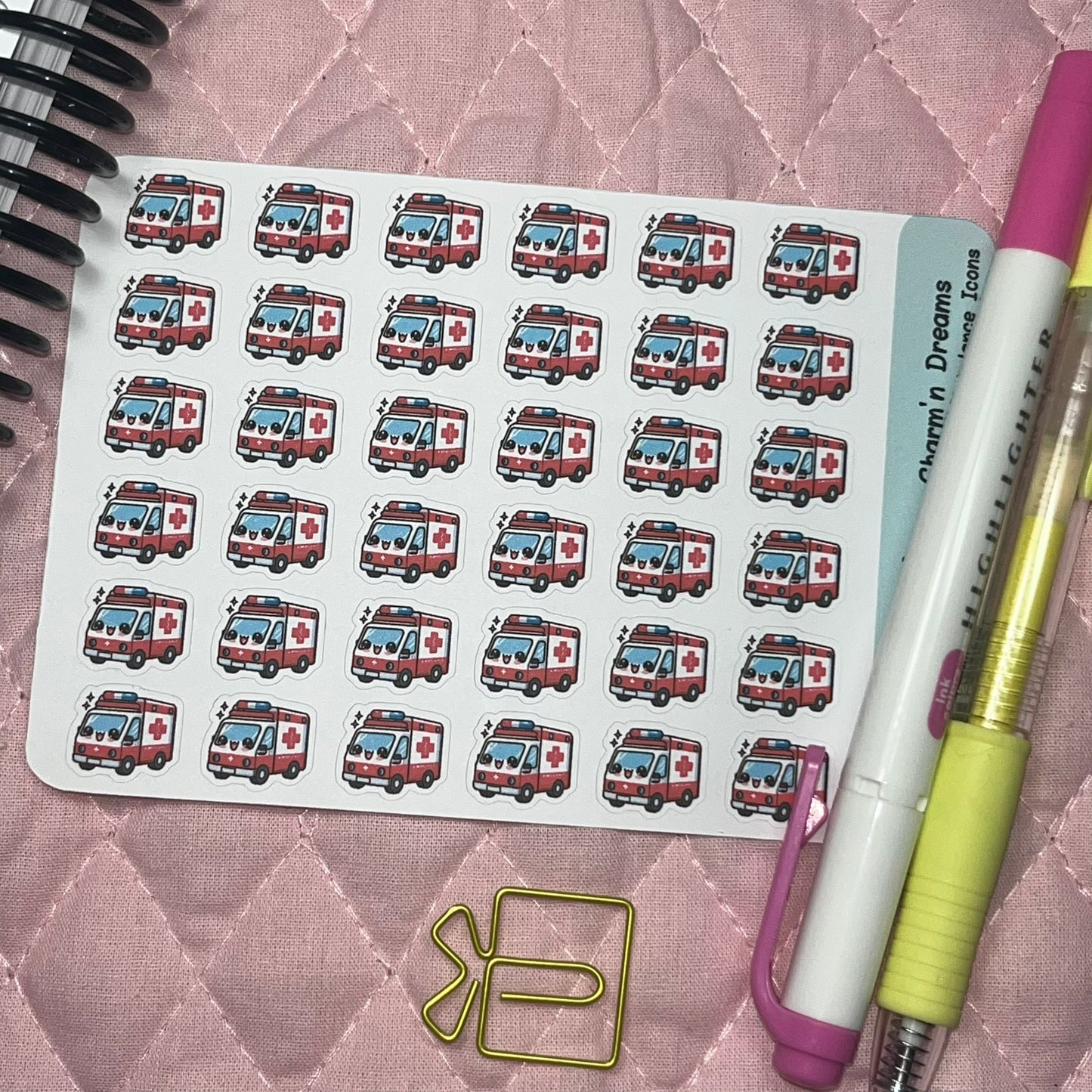 Medical Ambulance Icon Planner Stickers