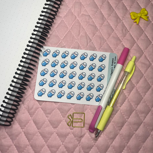 Medical Blue Pill Icon Planner Stickers