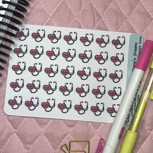 Medical Stethoscope Icon Planner Stickers