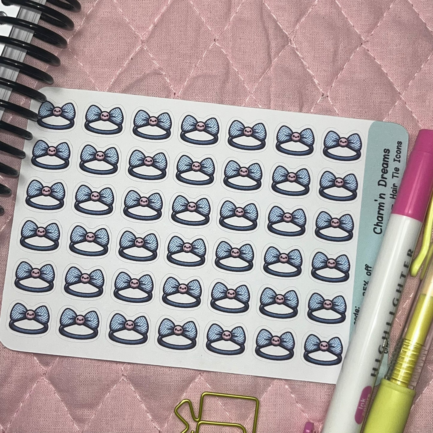 Beauty Hair Tie Icon Planner Stickers