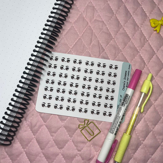 Beauty Brows and Lashes Icon Planner Stickers