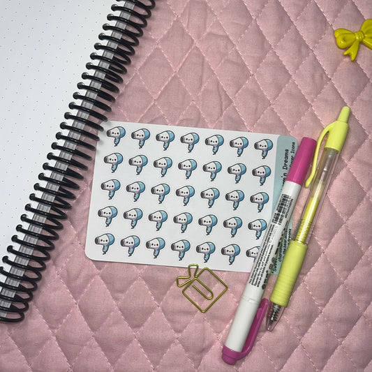 Beauty Blow Dryer/ Hair Dryer Icon Planner Stickers