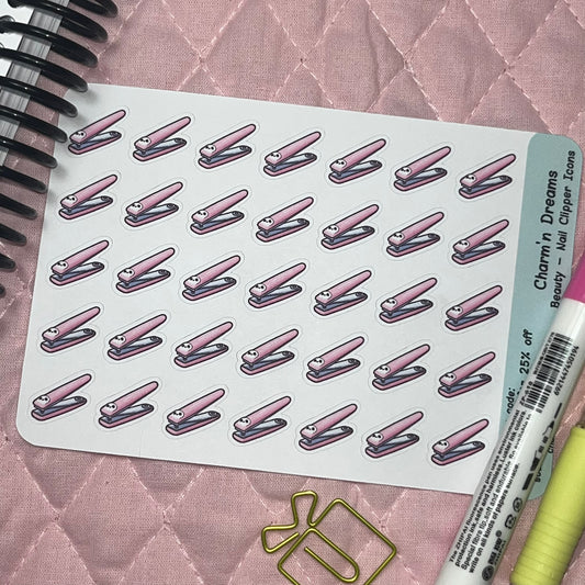 Beauty Nail Clipper Icon Planner Stickers