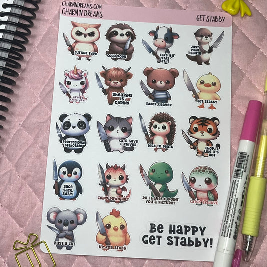 Get Stabby Quotes Planner Stickers