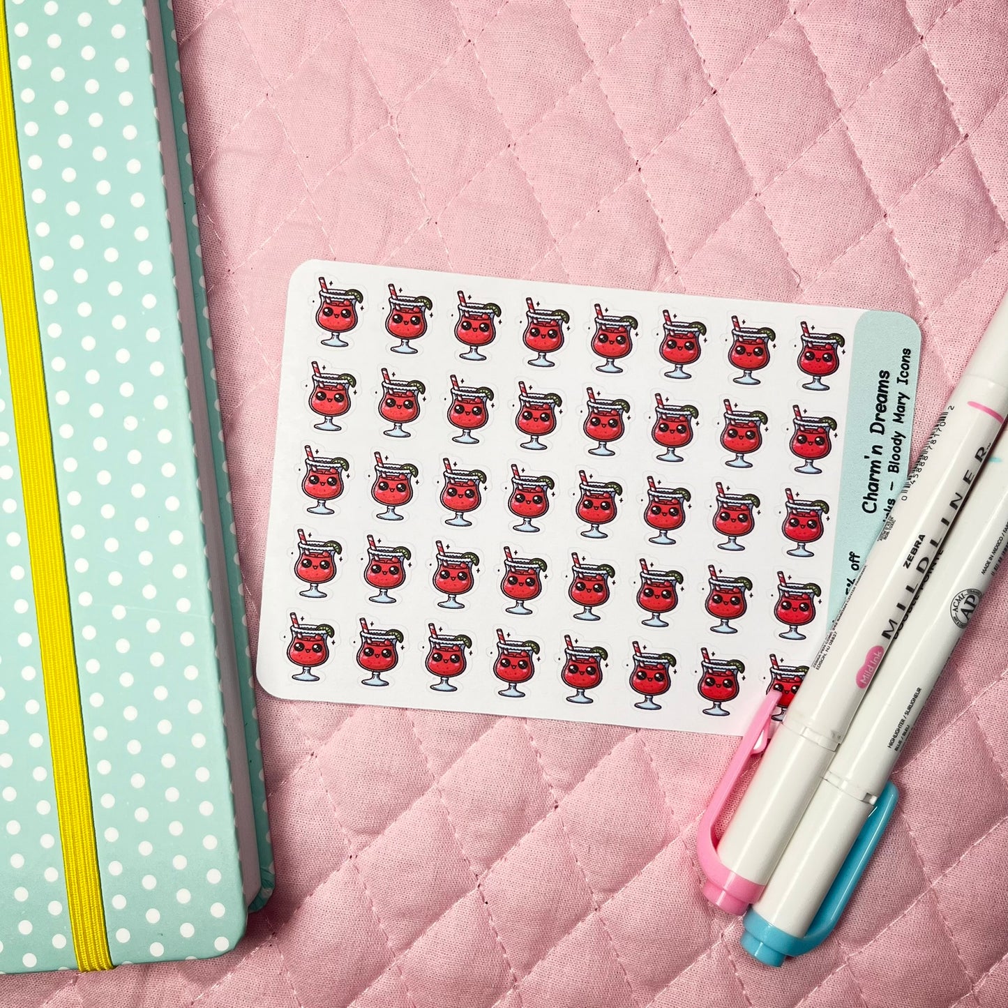 Drinks Bloody Mary Icon Planner Stickers