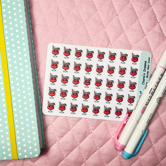 Drinks Bloody Mary Icon Planner Stickers
