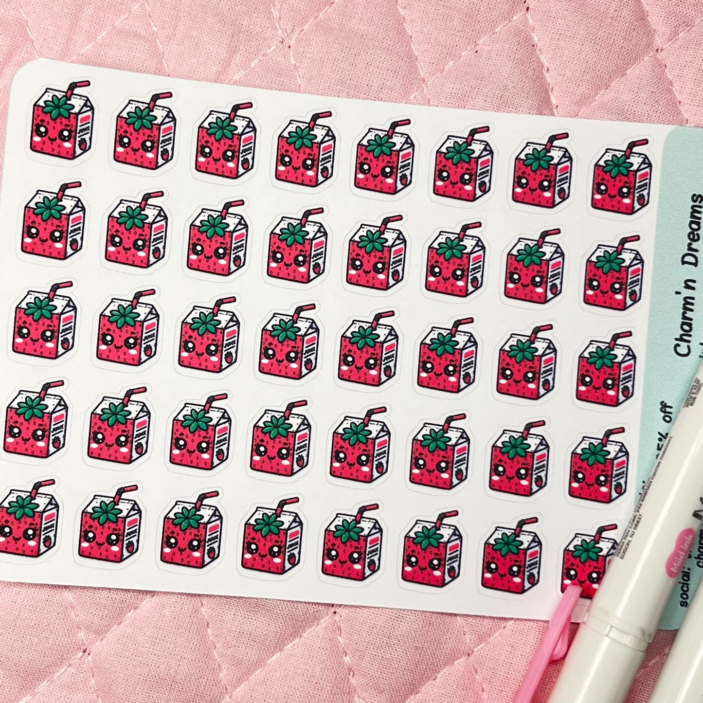 Drinks Strawberry Icon Planner Stickers