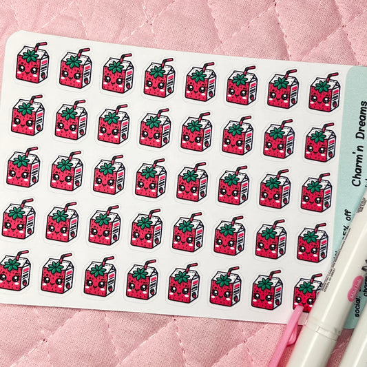 Drinks Strawberry Icon Planner Stickers