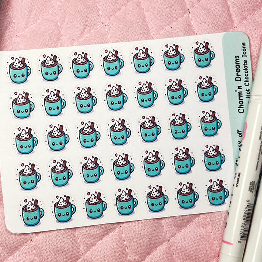 Drinks Hot Chocolate Icon Planner Stickers