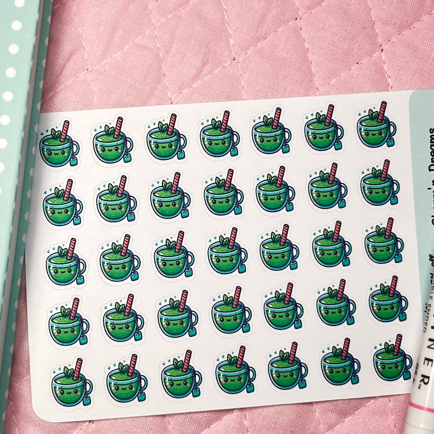 Drinks Green Tea Icon Planner Stickers