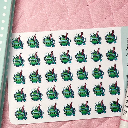 Drinks Green Tea Icon Planner Stickers