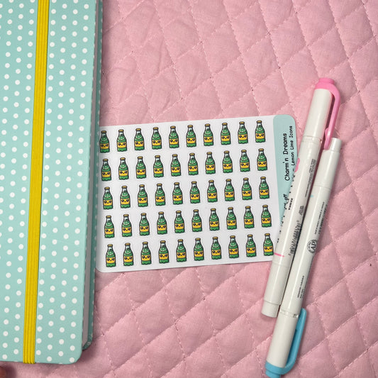 Drinks Lemon Lime Icon Planner Stickers