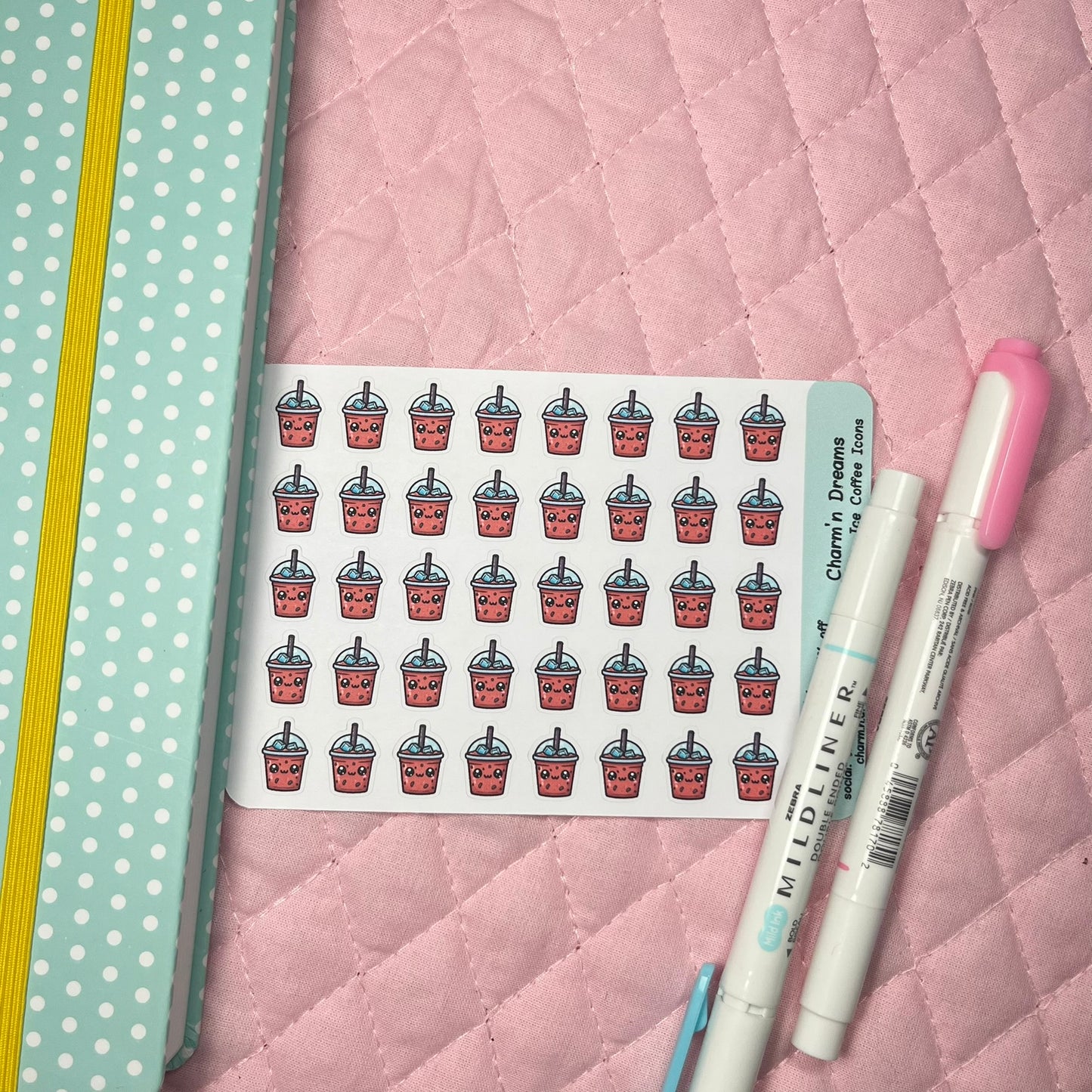 Drinks Iced Coffee Icon Planner Stickers