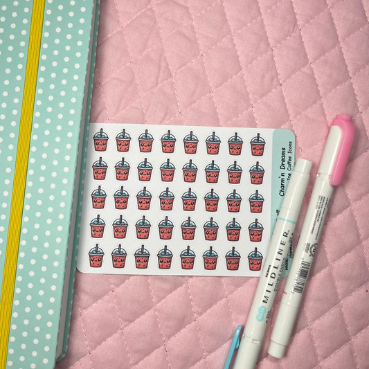Drinks Iced Coffee Icon Planner Stickers