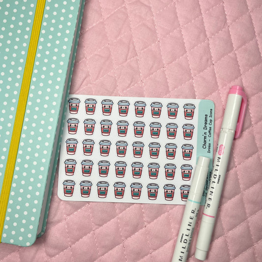 Drinks Coffee Cup To Go Icon Planner Stickers