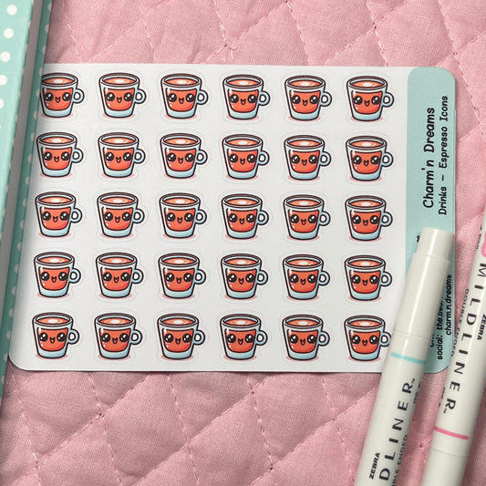 Drinks Espresso Icon Planner Stickers