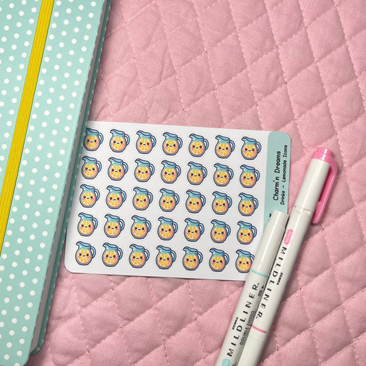 Drinks Lemonade Icon Planner Stickers