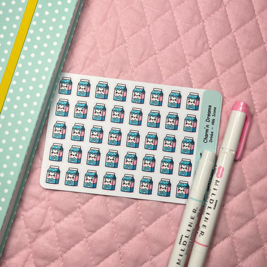 Drinks Milk Icon Planner Stickers