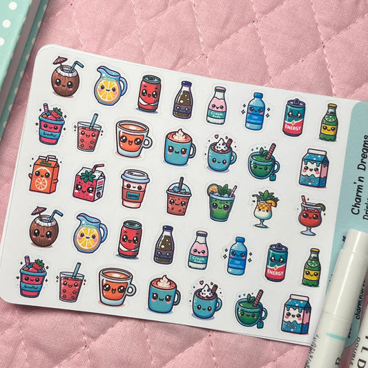 Drinks Sampler Icon Planner Stickers