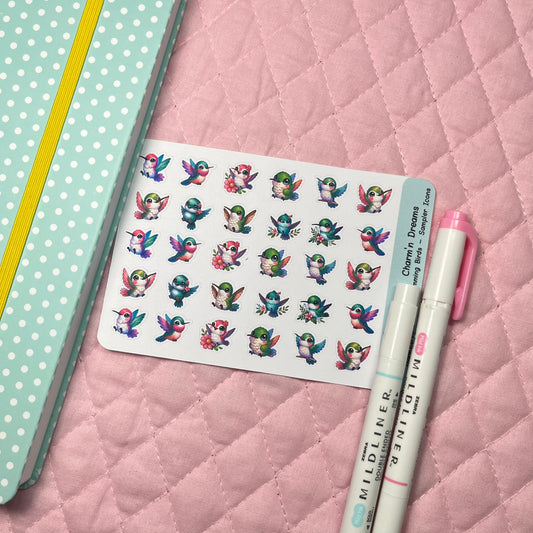 Hummingbird Icon Planner Stickers