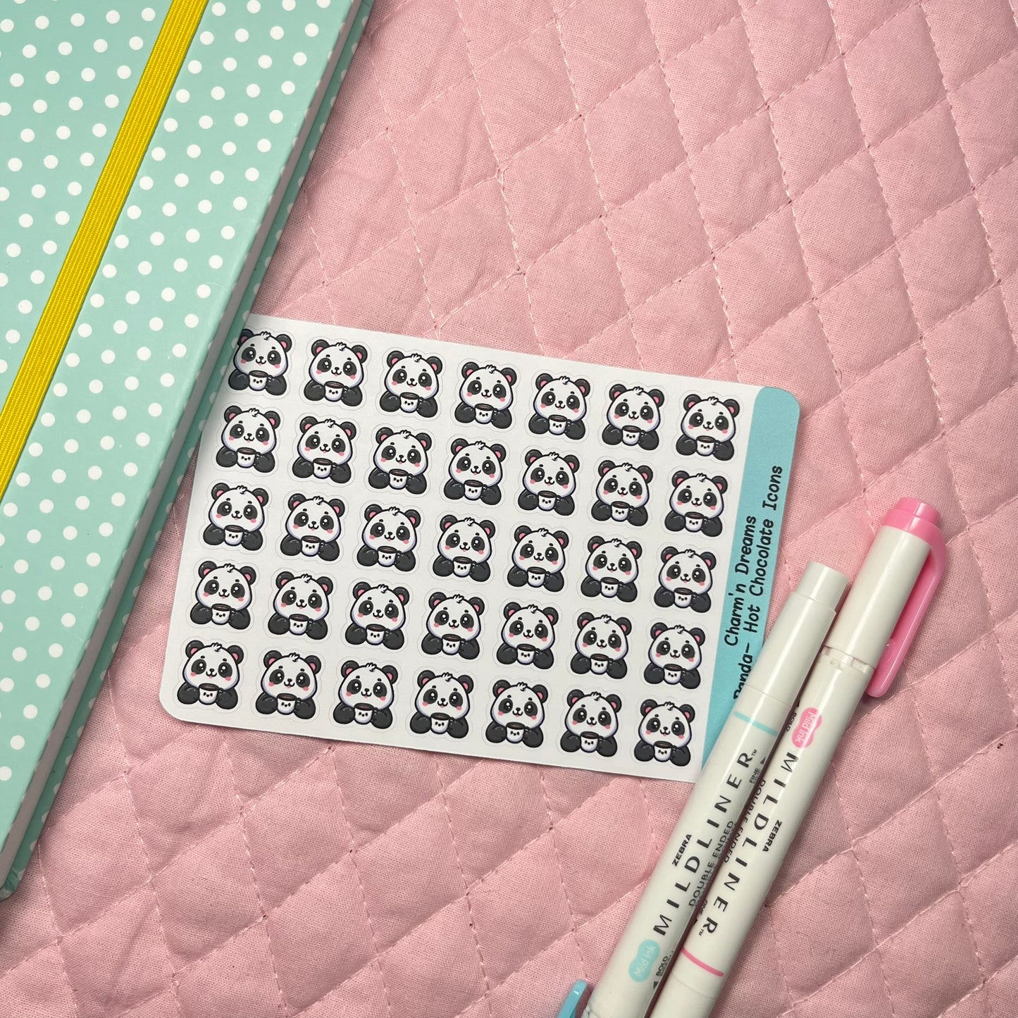 Panda Hot Chocolate Icon Planner Stickers
