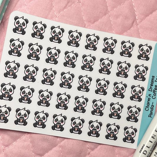 Panda Coffee Icon Planner Stickers