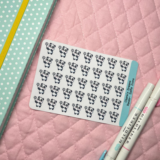 Panda Selfie Icon Planner Stickers