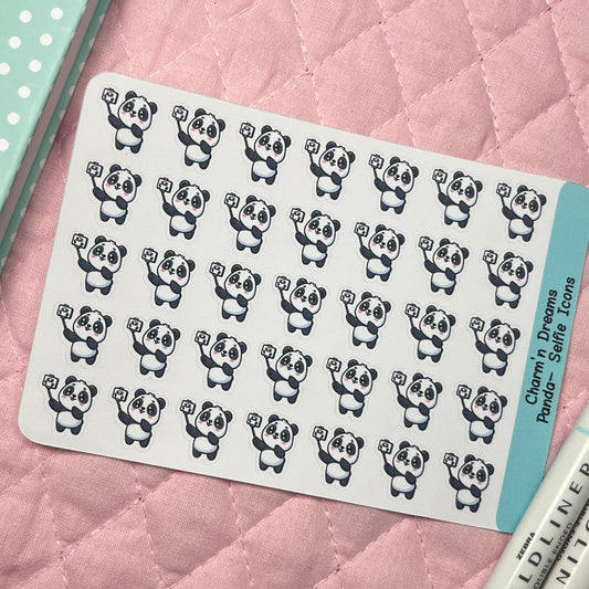 Panda Selfie Icon Planner Stickers