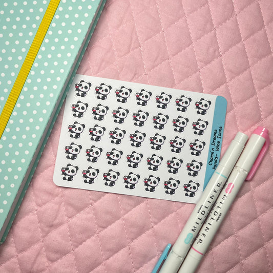 Panda Wine Icon Planner Stickers