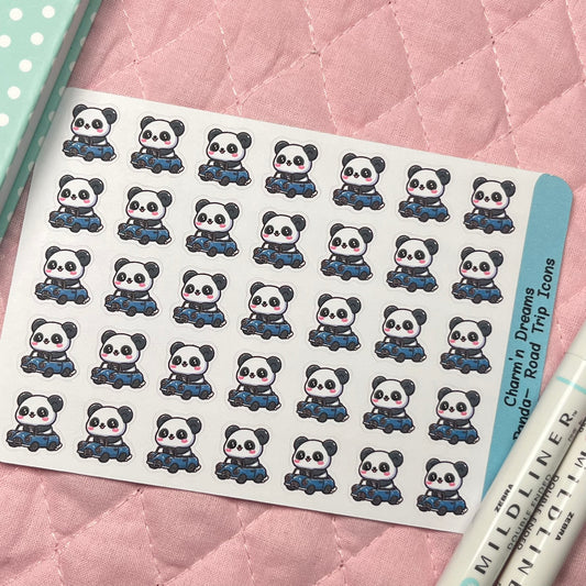 Panda Road Trip Icon Planner Stickers