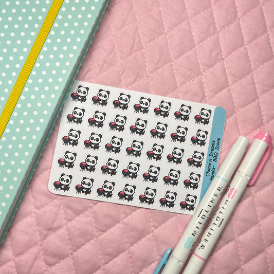 Panda BBQ Icon Planner Stickers