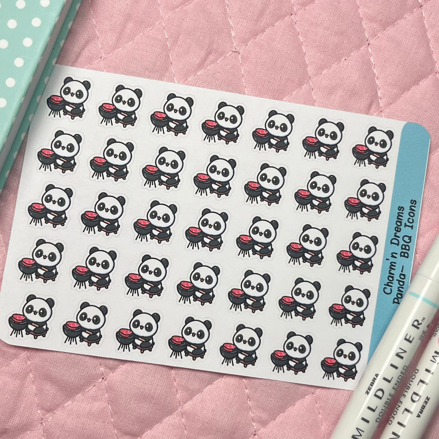 Panda BBQ Icon Planner Stickers